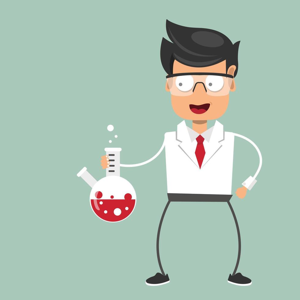Scientist in Laboratory. Concept for science, medicine and knowledge. Flat illustration vector