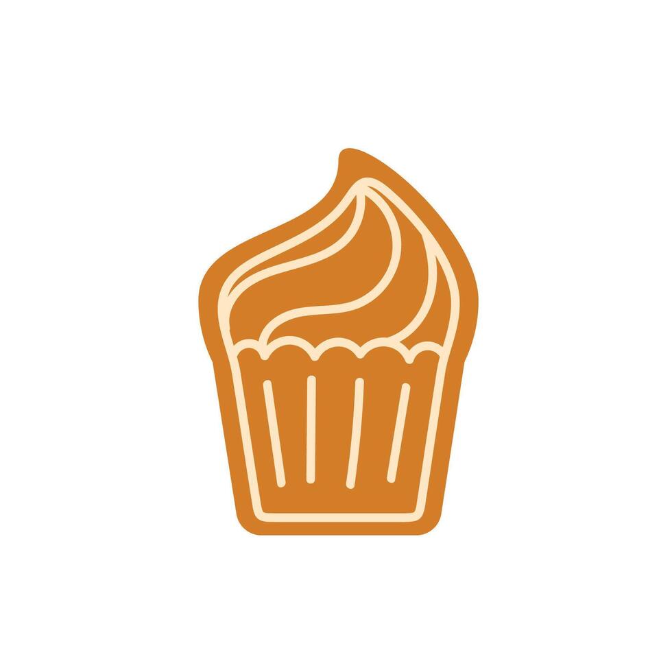 Christmas cake gingerbread cookie with vector