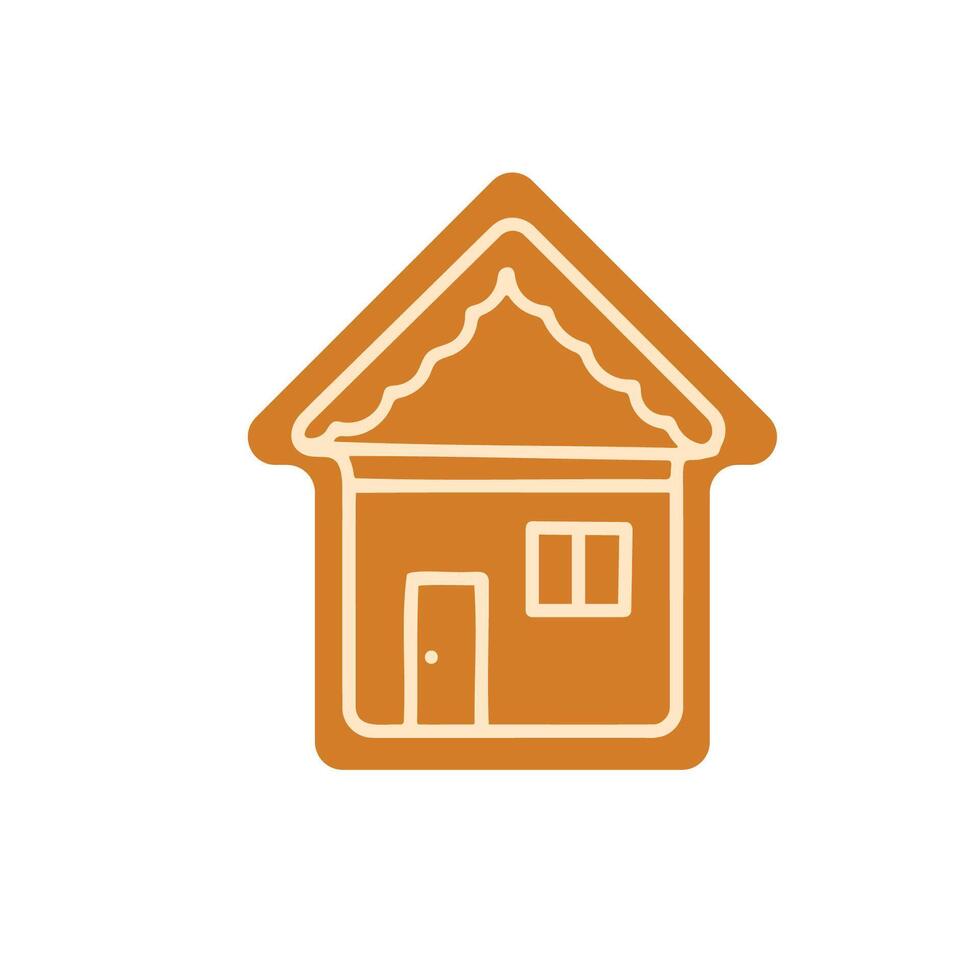 Christmas house gingerbread cookie with vector