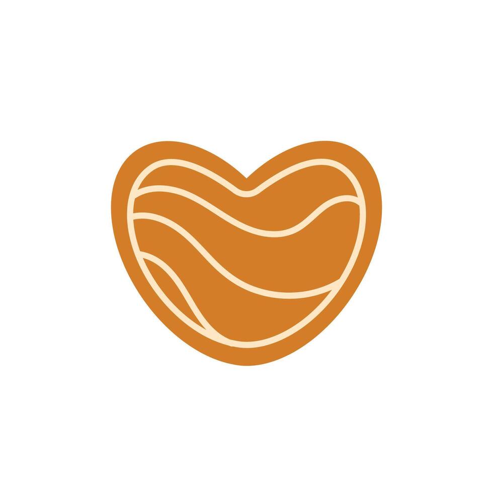 Christmas heart gingerbread cookie with vector