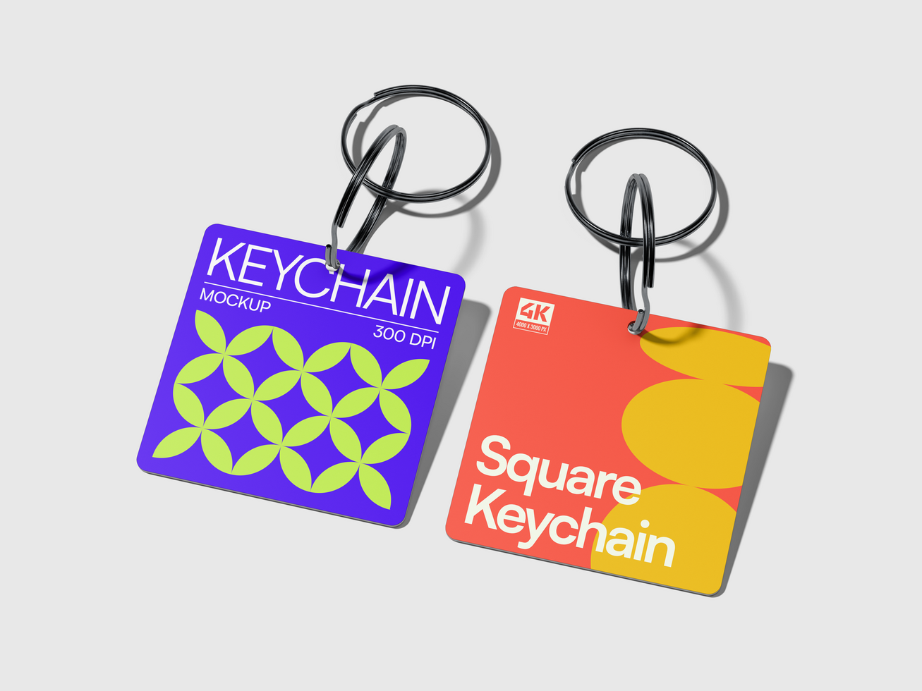 Square Board for Keychain 3D Mockup psd