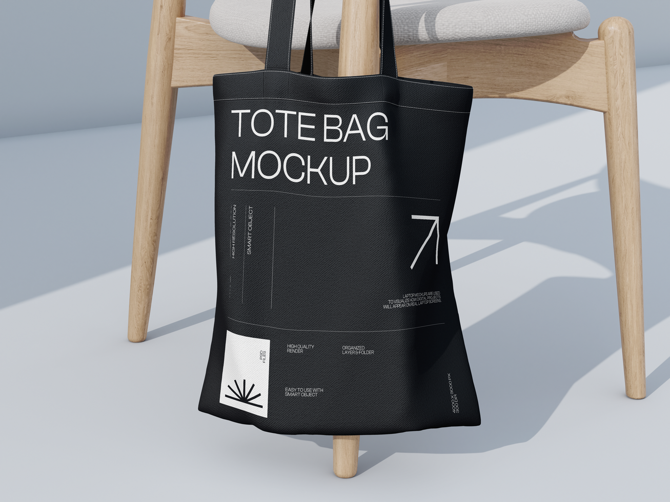 Black Tote Bag Mockup New Style psd