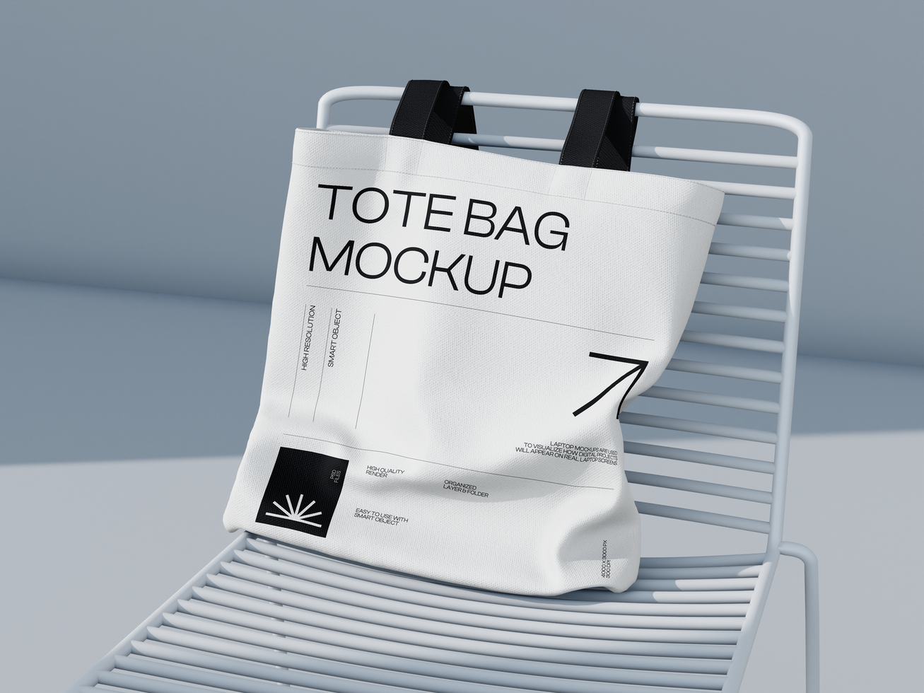 Realistic White Tote Bag Mockup psd