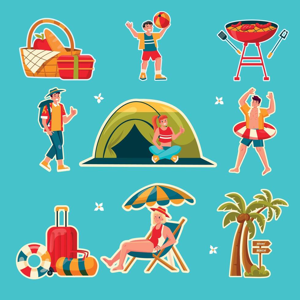 Summer Activities Illustration vector