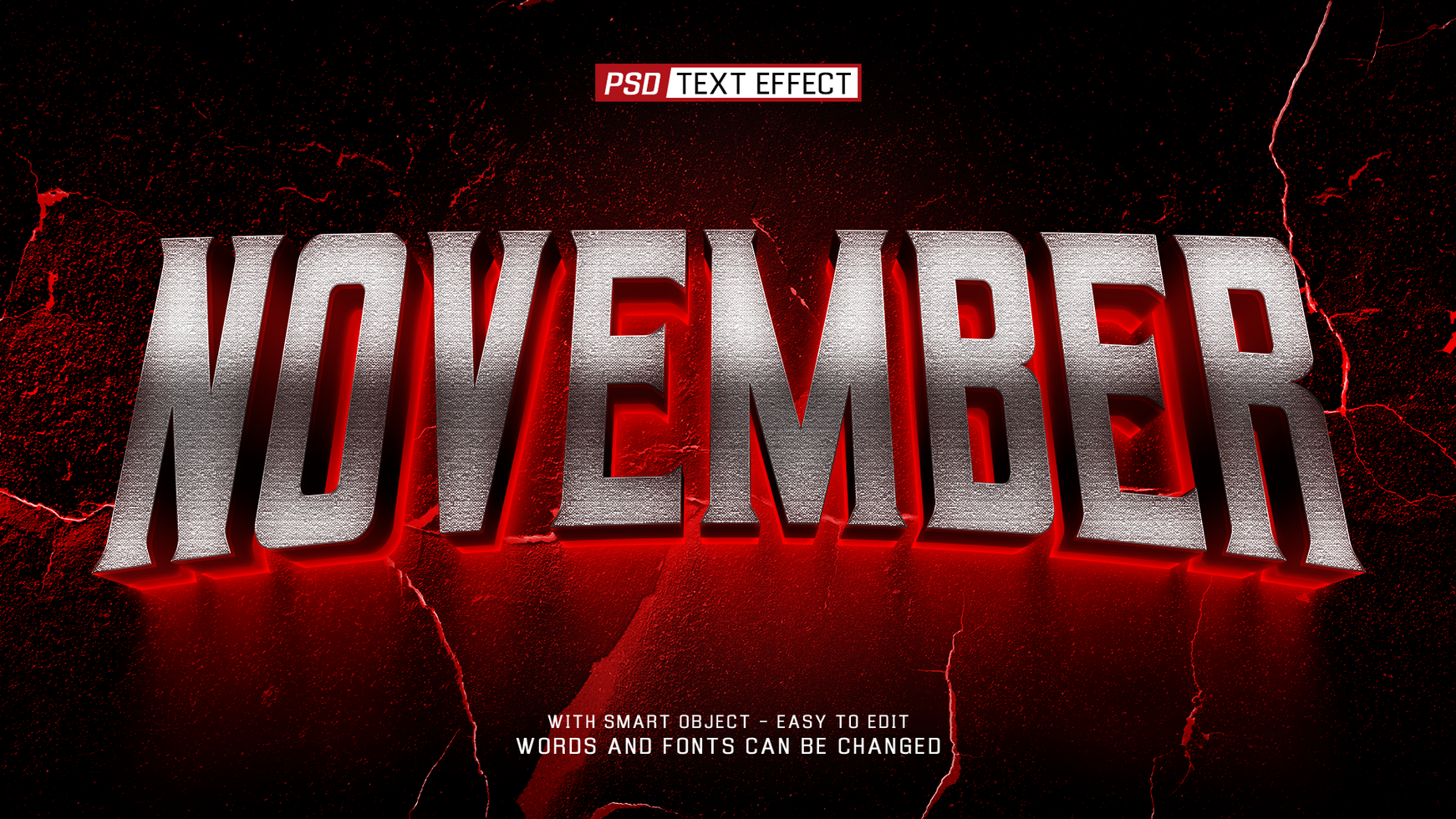 november 3d text effect psd