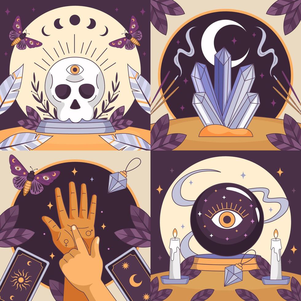Mystical Quadrants of Magic and Spirituality vector