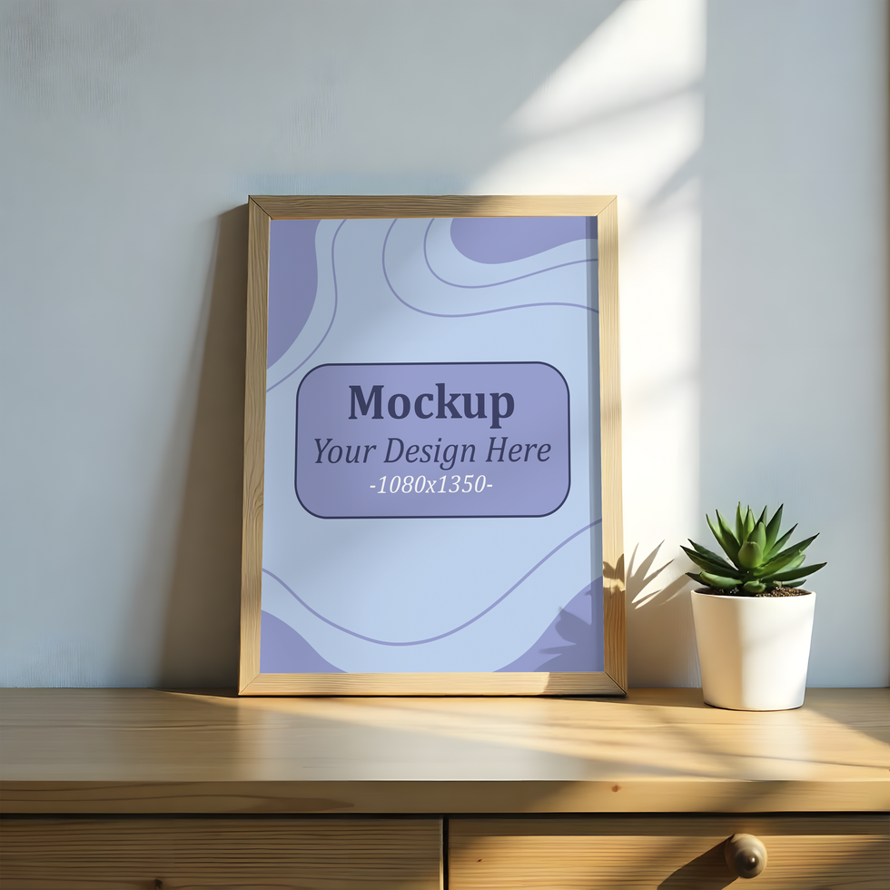 Minimalist Frame Mockup with Natural Light psd