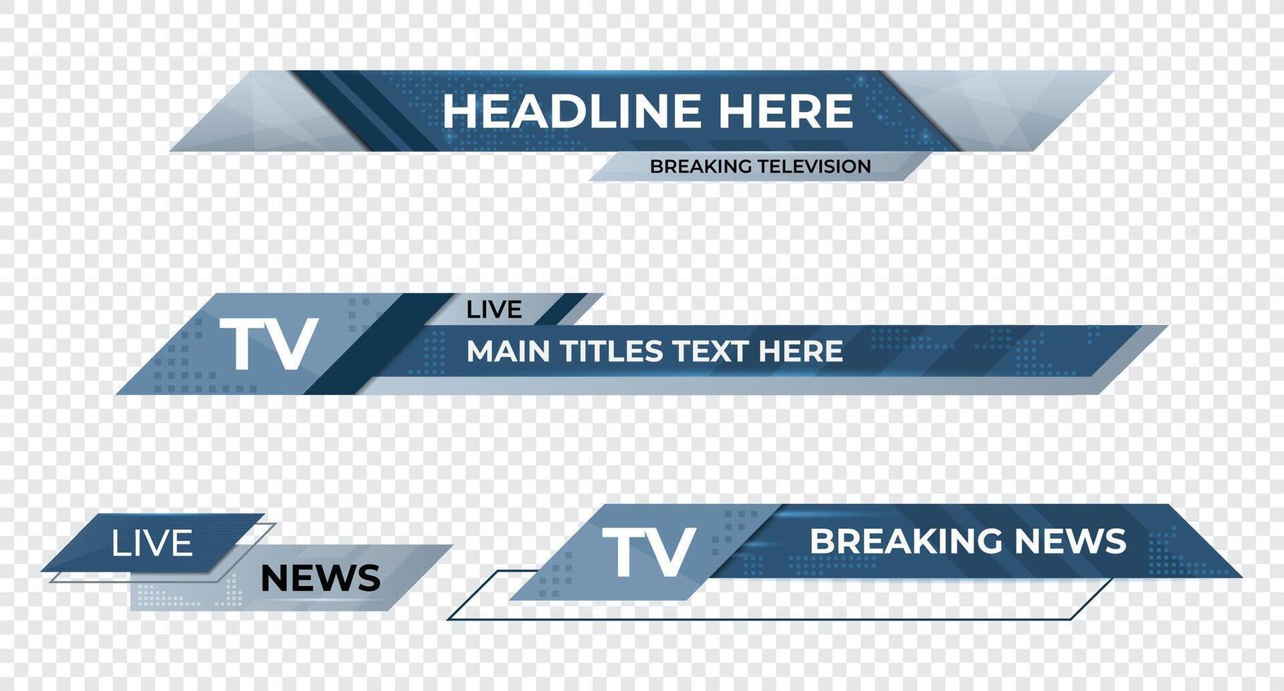 Futuristic design lower third banner. Blue geometric lower third banner template design. headline title. illustration vector