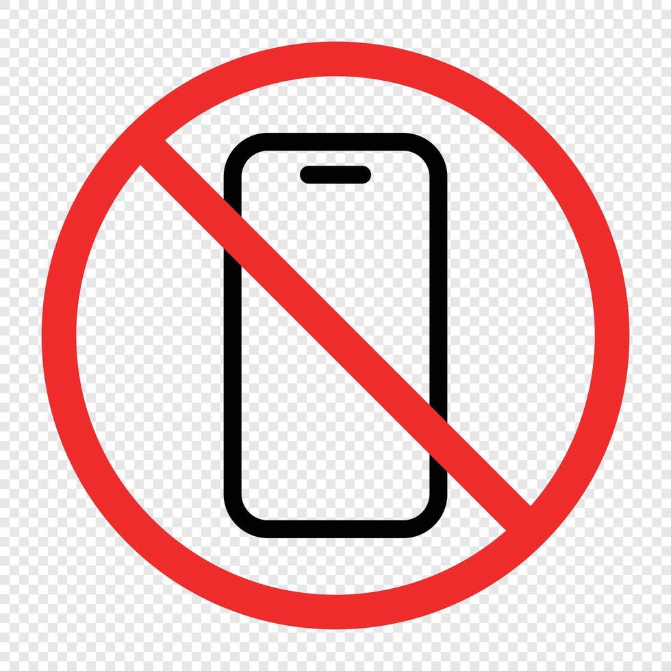 Warning sign no phone. No cell phones. Prohibition symbols for no phone use. Warning concept. illustration vector