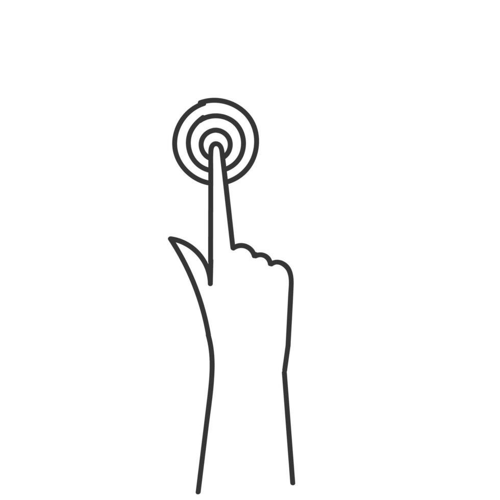 finger touch and tap gesture icon doodle vector