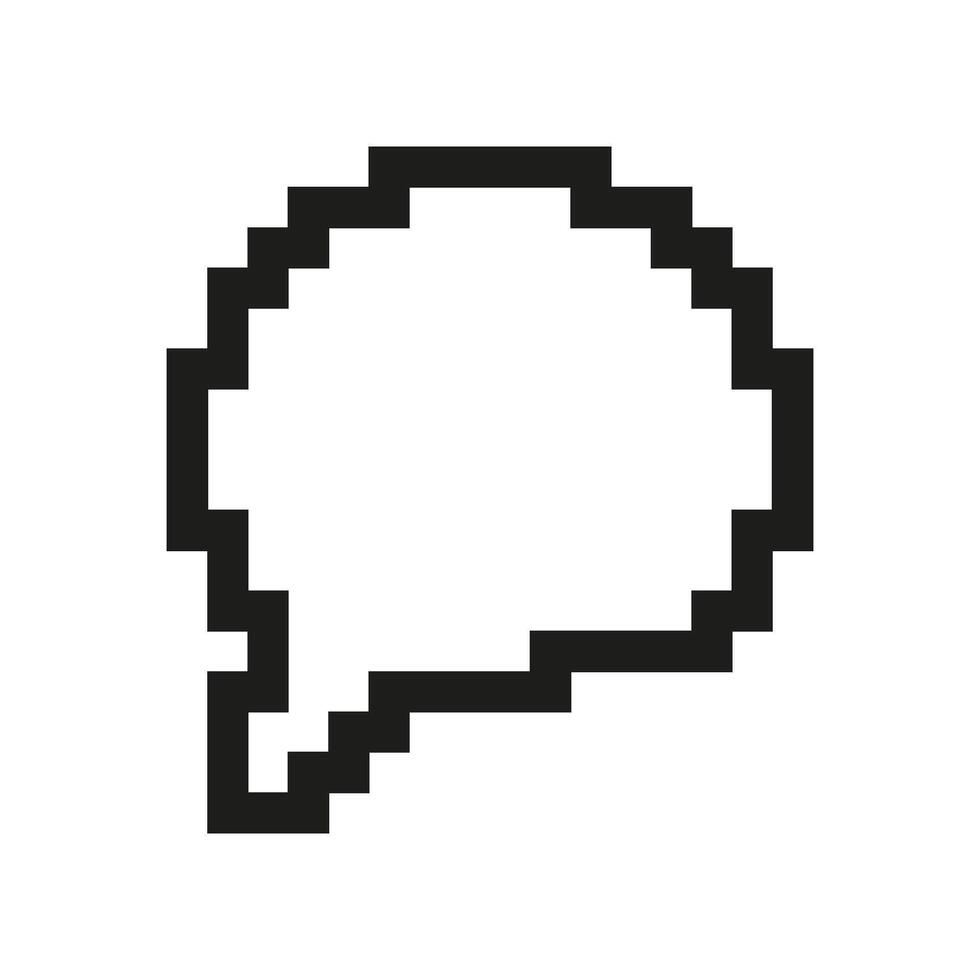 Speech Bubble Pixel Icon. Pixelated Speech Bubble, Symbol Of Message, Conversation or Text. Isolated Illustration vector