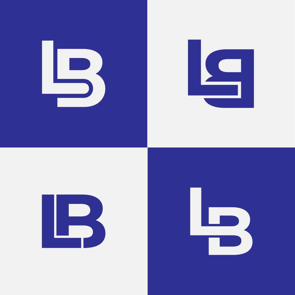 Set Letter LB logo letter monogram typhography initial vector