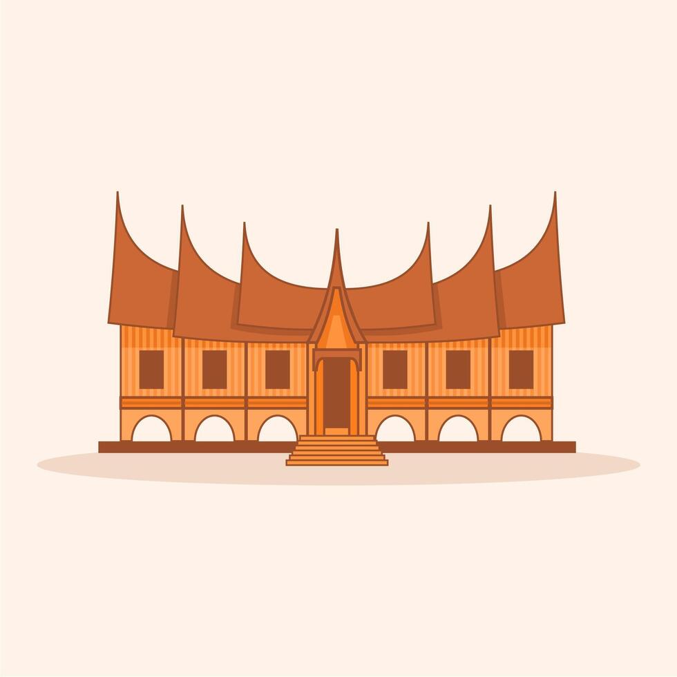 Rumah Gadang, Traditional House From Minangkabau West Sumatra Indonesia vector