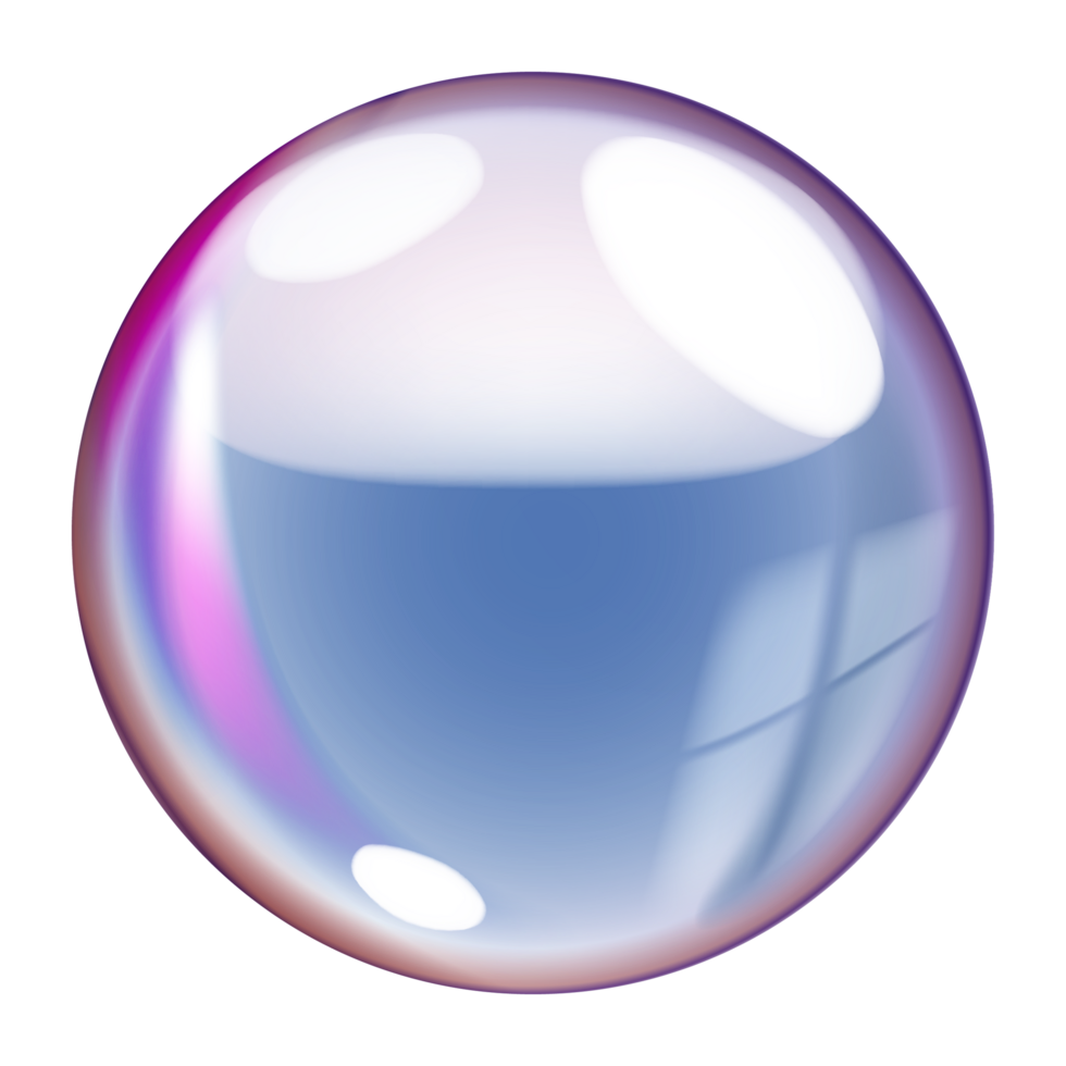 Transparent soap bubble isolated on transparent background png