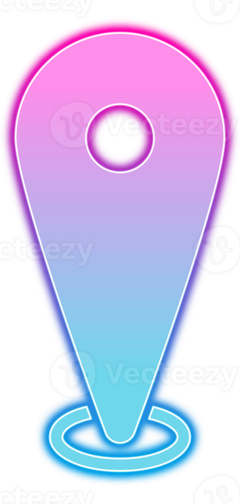 Neon Location Pin Icon For Map Pinpoint png