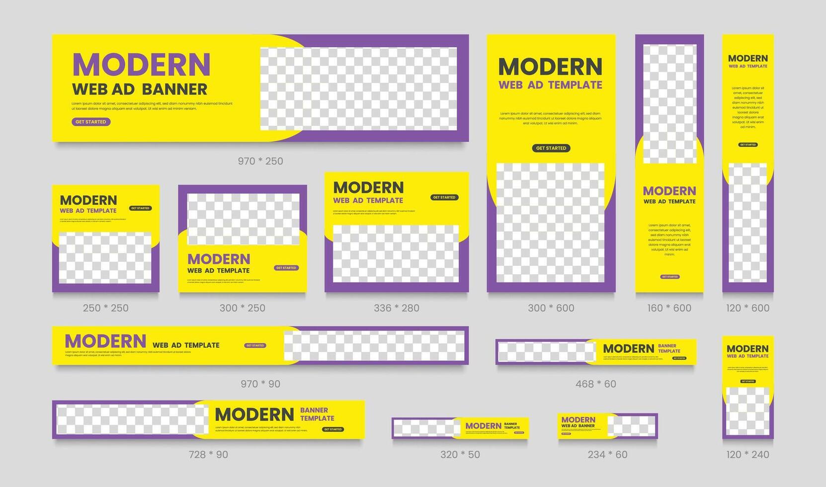 Website promotion layout or social kit banner template design for design background, backdrop, web page, ads. vector