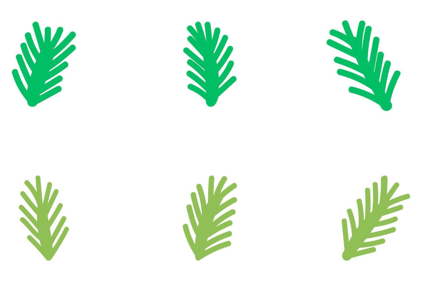 Pine Branch Christmas Decoration Design Set vector