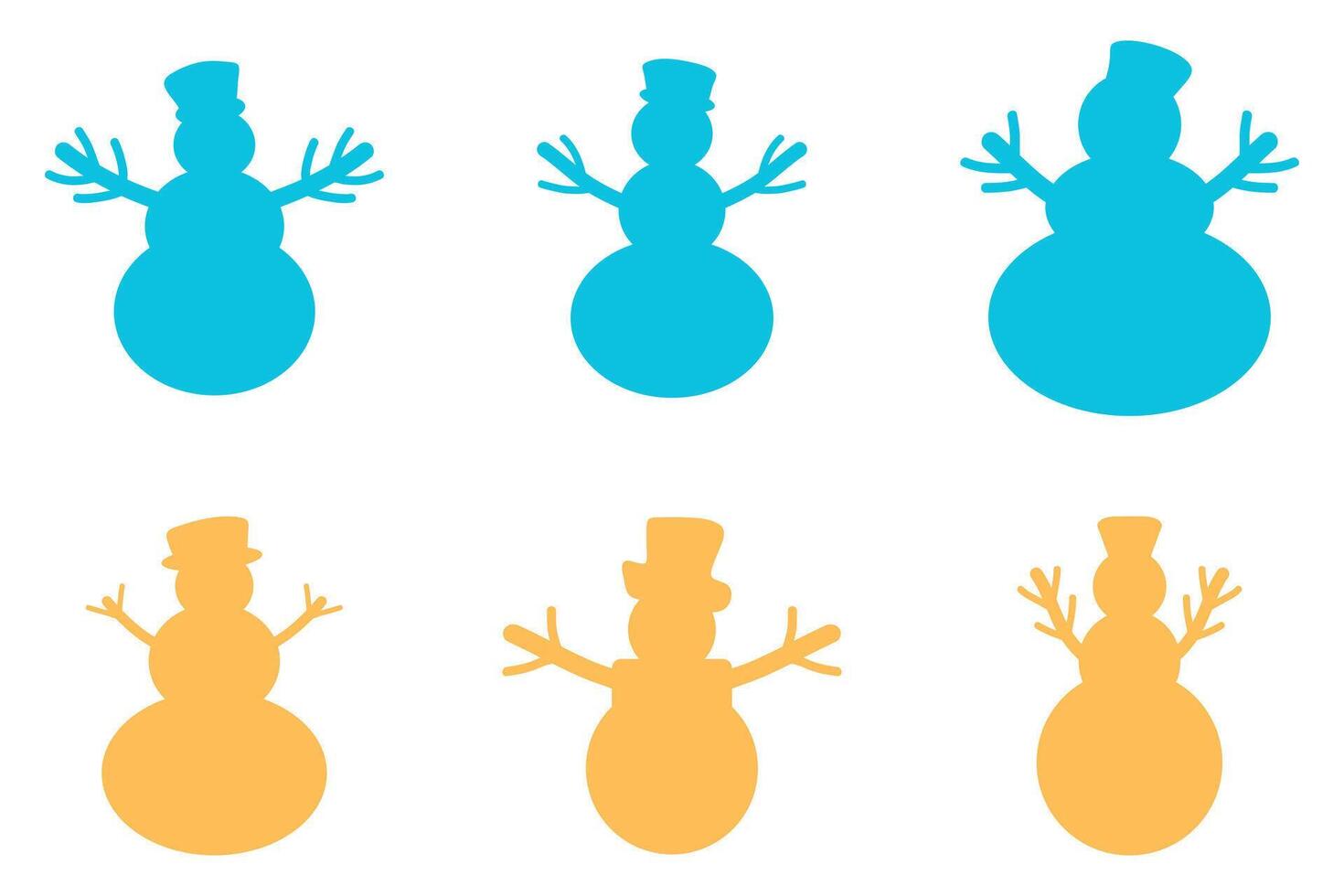 Simple Snowman Illustration Design Set vector