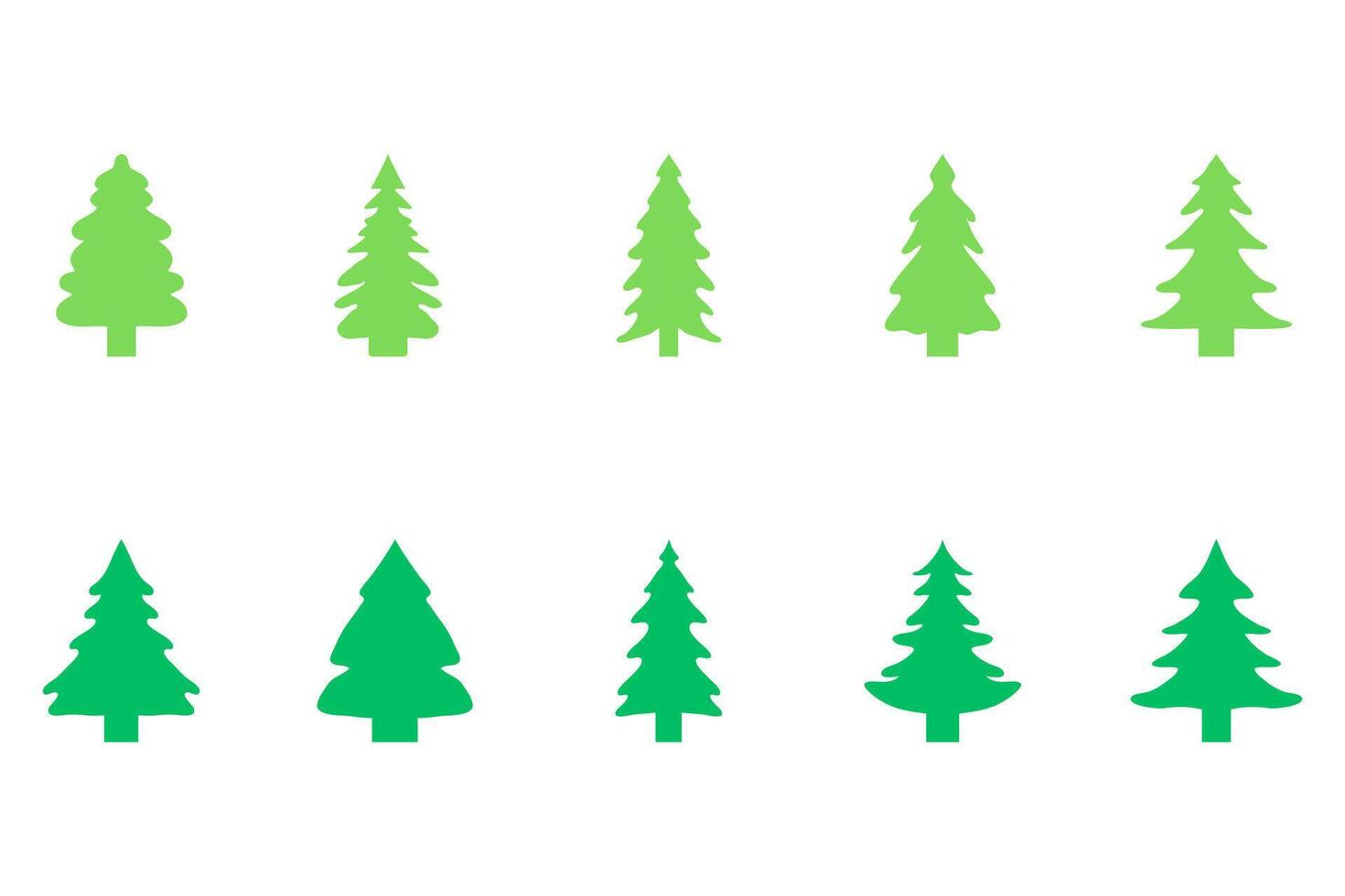 Simple Christmas Tree Illustration Design Set vector