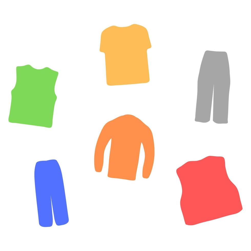 Colorful Clothing Illustration Design Set vector