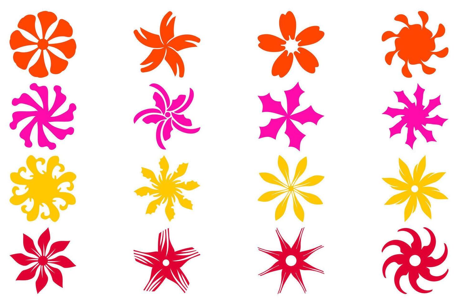 Botanical flower design set. Decorative floral icon vector