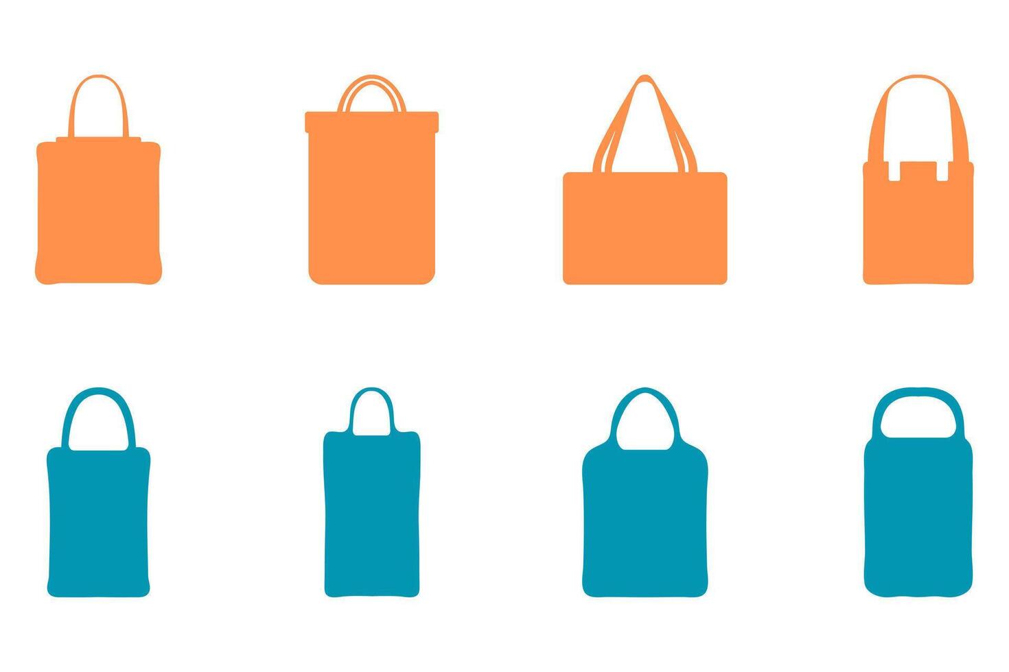 Simple tote bag illustration. Fashion design set vector