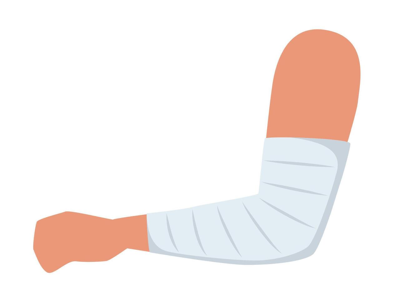 Bandaged arm. Medical elastic bandage. Element of health care, first aid. illustration. vector