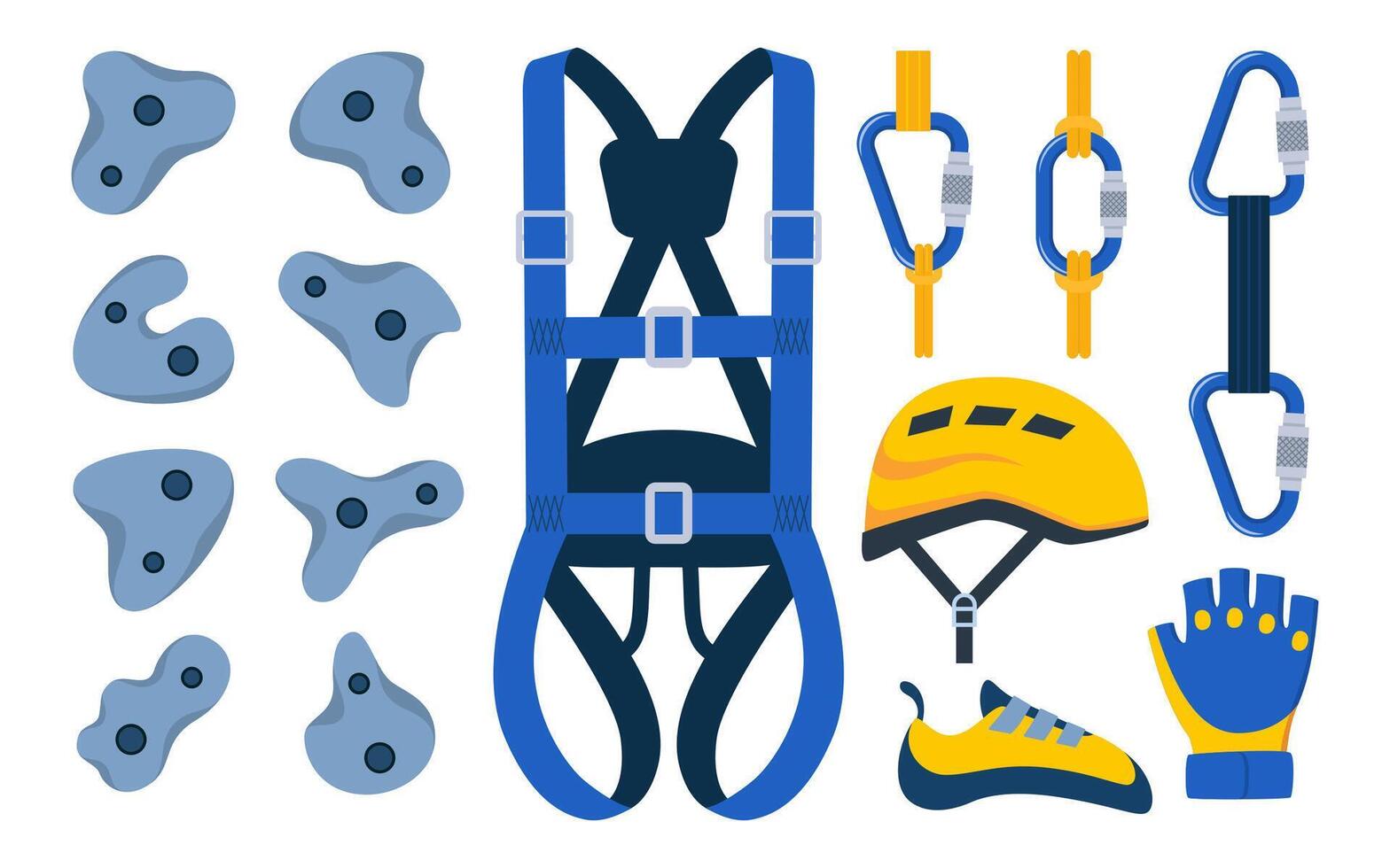 Climbing gear equipment Mountaineering tool climber stuff elements for Climbing gear equipment Mountaineering tool climber stuff elements for