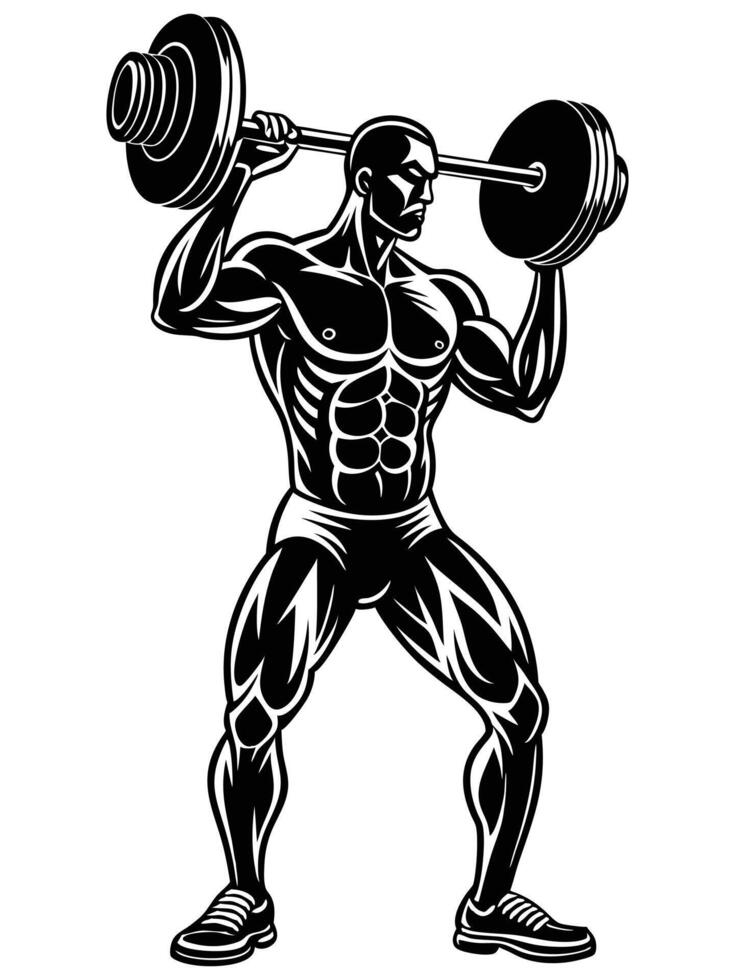 Silhouette of Weightlifter vector