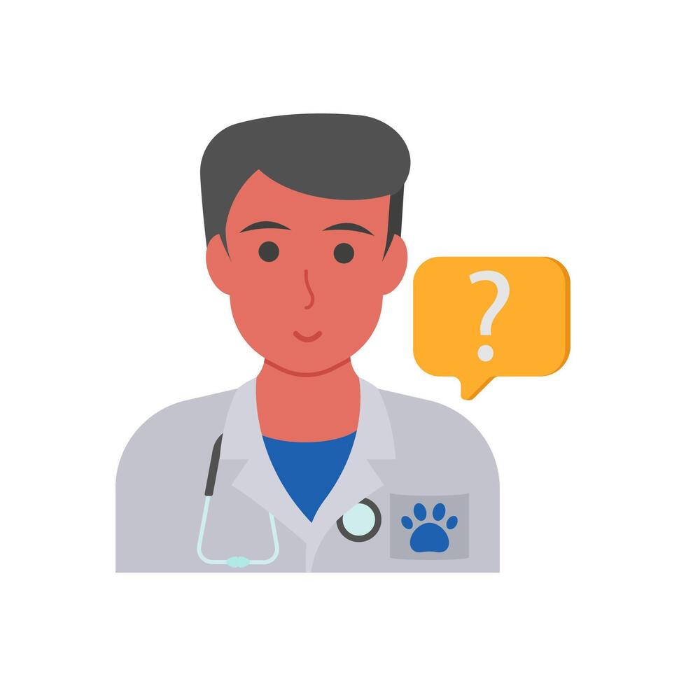 Ask a Vet Flat Illustration vector
