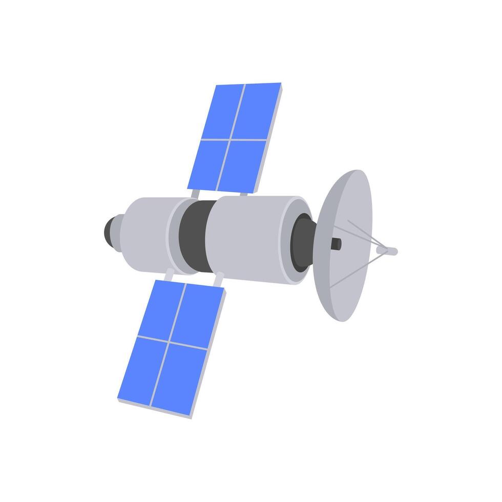Broadcasting Satellite, Space Illustration vector