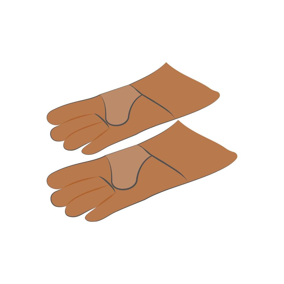 Leather Gloves, Industrial Safety Equipment illustration vector