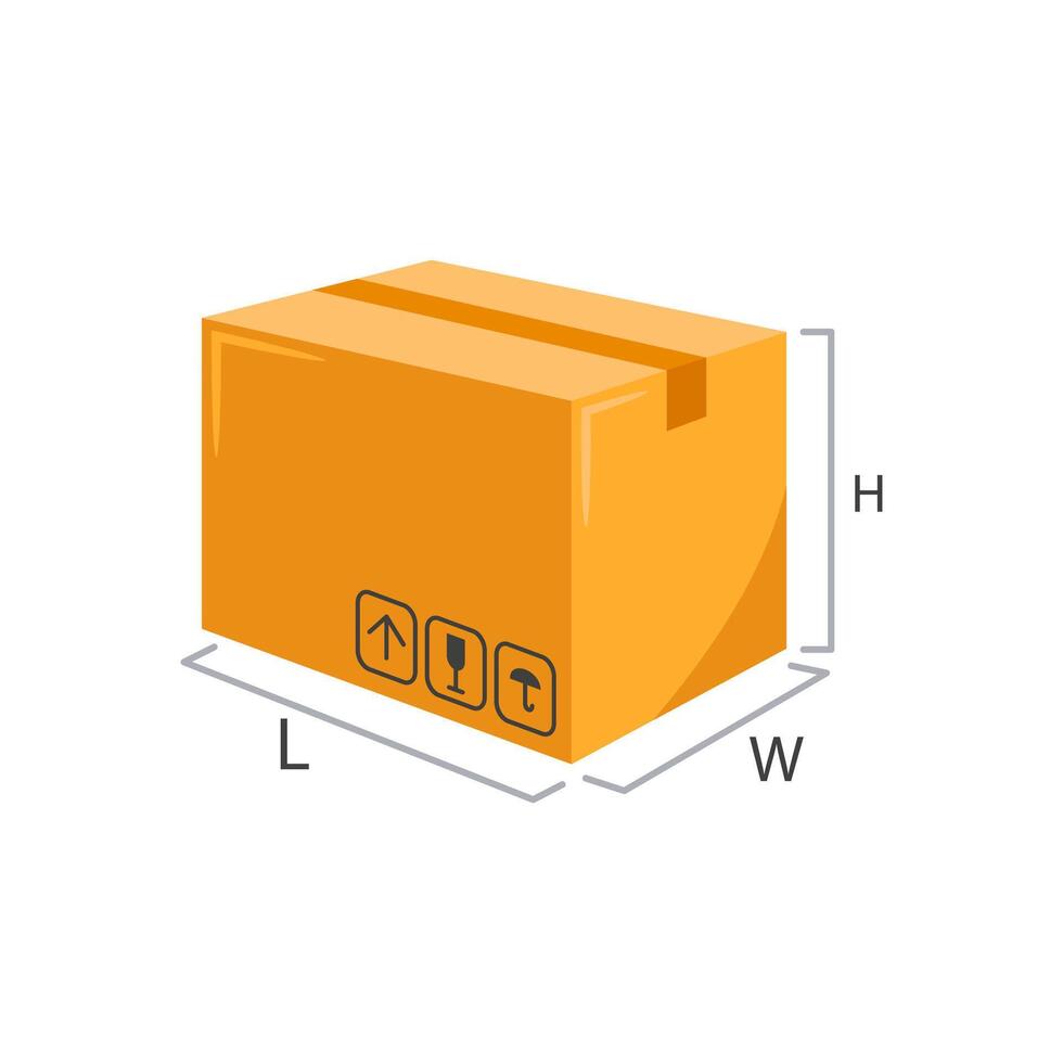 Parcel Size, Delivery Service illustration vector