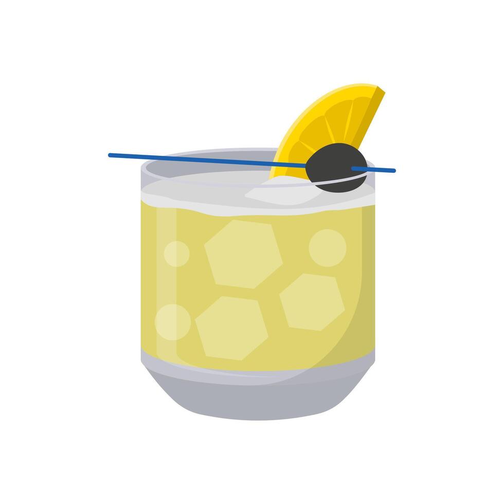 Whiskey Sour, Cocktails illustration vector