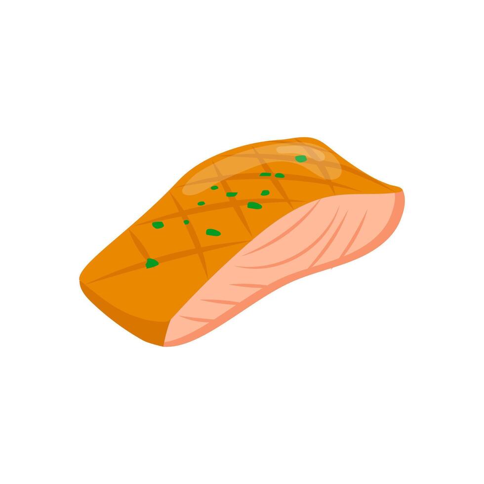 Grilled Steak, Seafood Illustration vector