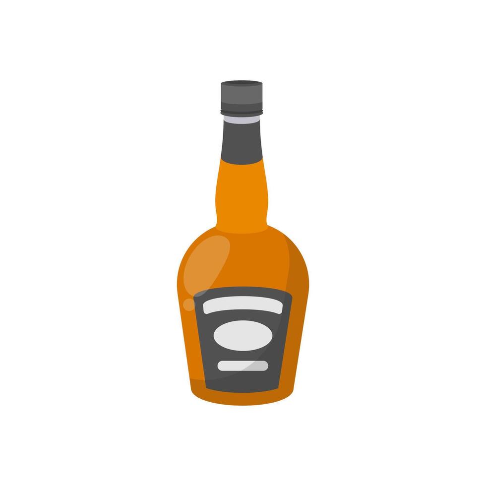 Whiskey Bottle, Cocktails illustration vector