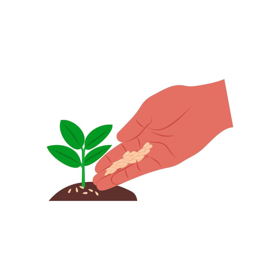Seeding Flat Icon, illustration vector