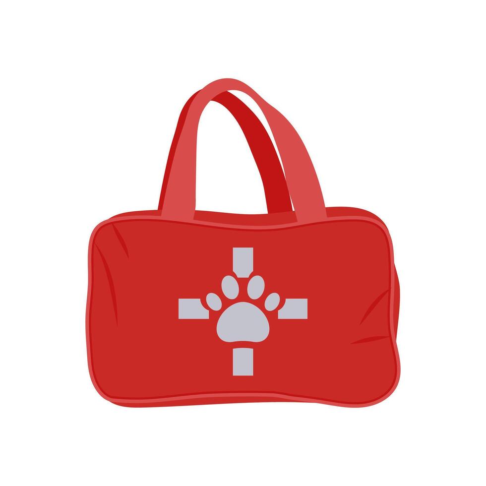 Pet First Aid Kit Flat Illustration vector