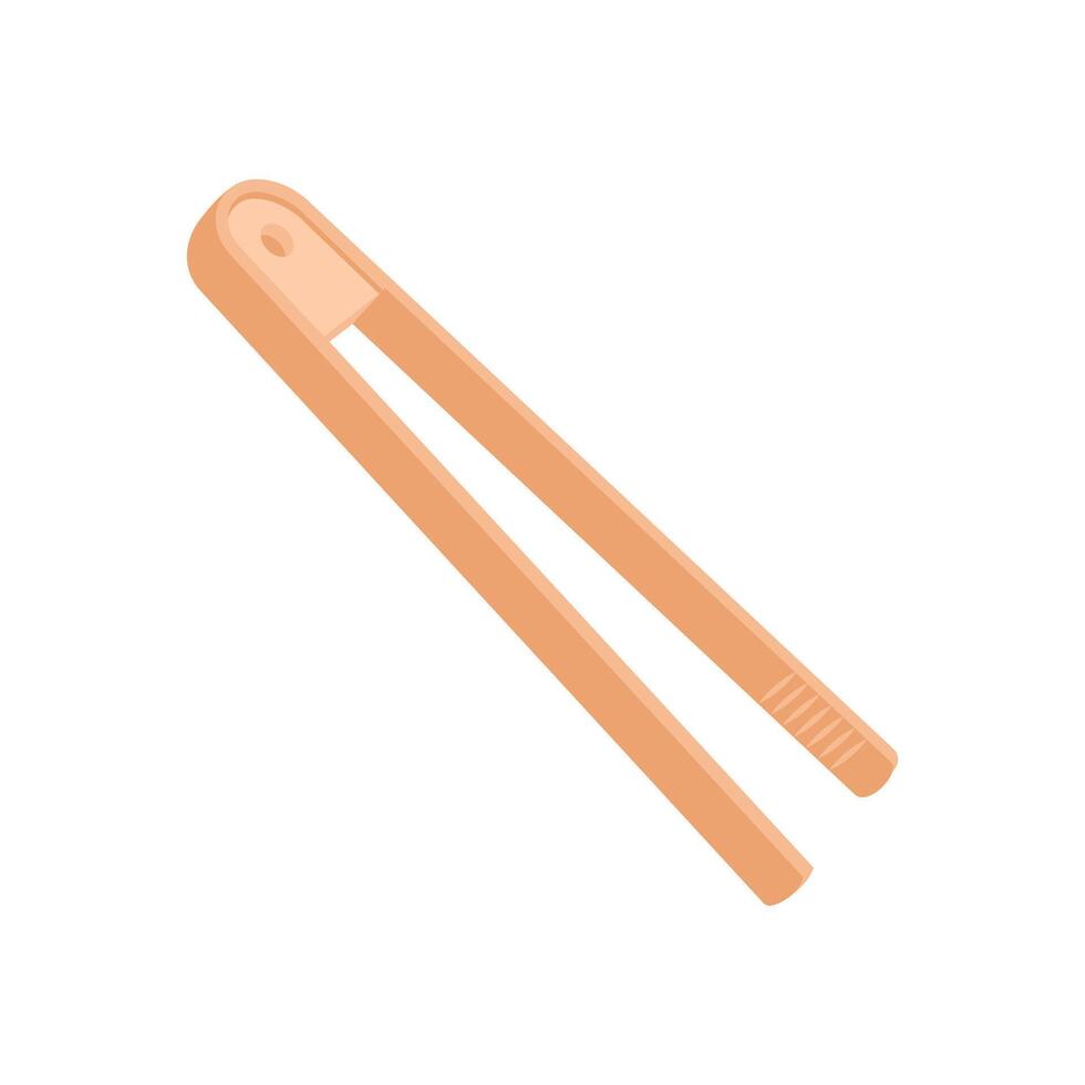 Wooden Tongs Flat Icon, illustration vector