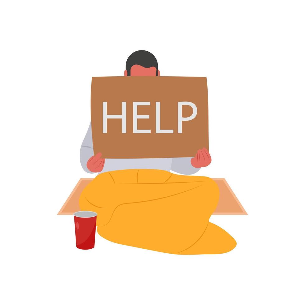 Help Homeless Illustration vector