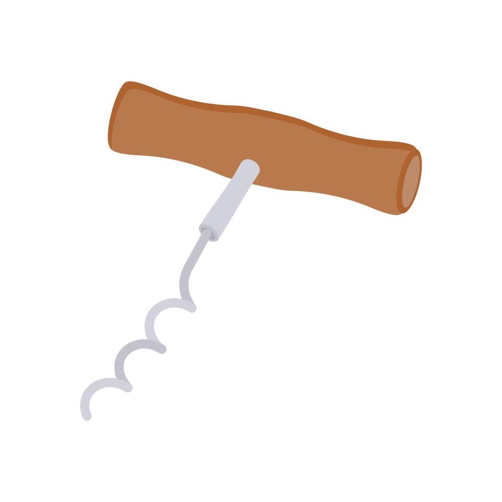 Cork Screw Flat Icon, illustration vector