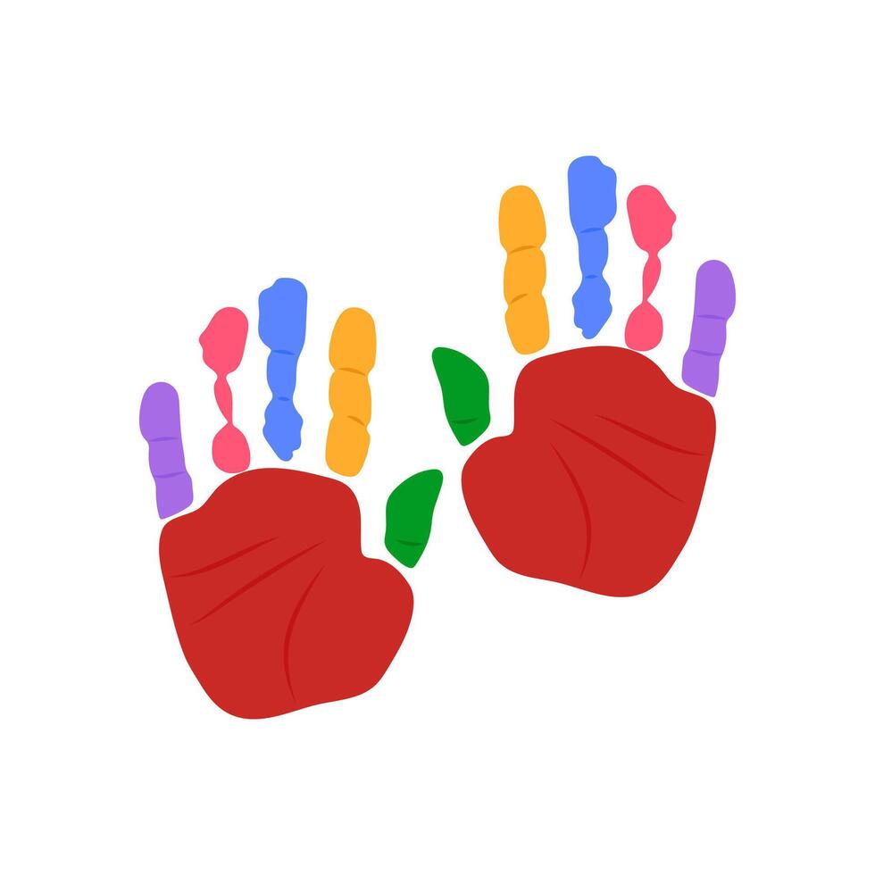Hand Print, Kindergarten illustration vector