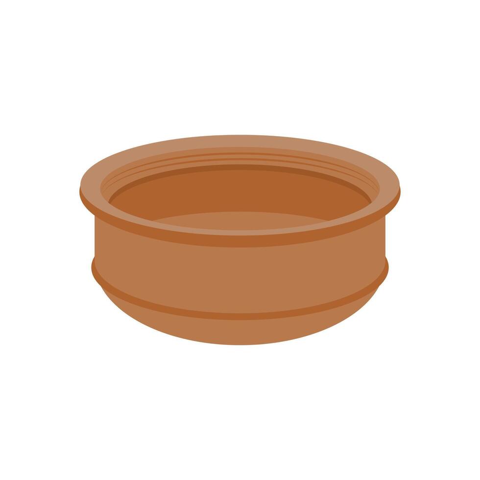 Clay Cooking Pot Flat Icon, illustration vector
