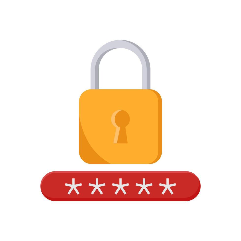 Password Flat Icon, illustration vector