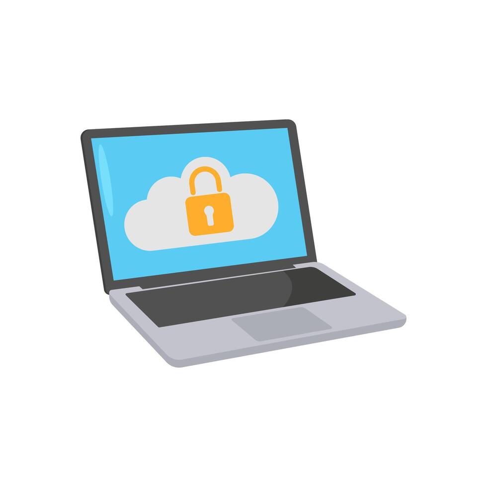 Cloud Security Flat Icon, illustration vector
