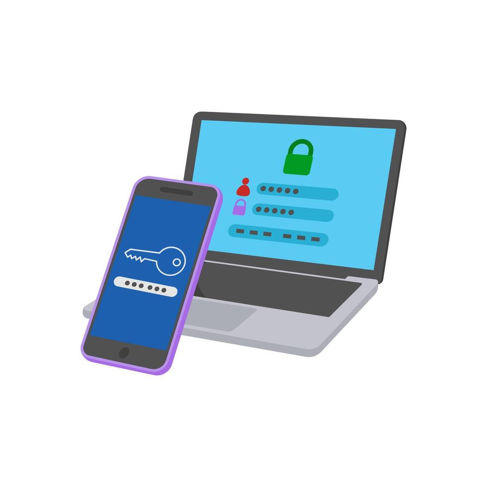 Two Factor Authentication Flat Icon, illustration vector
