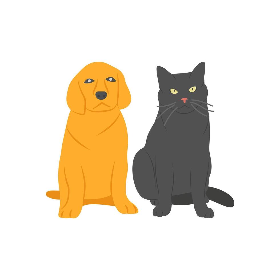 Interspecies Friendship Flat Icon, illustration vector
