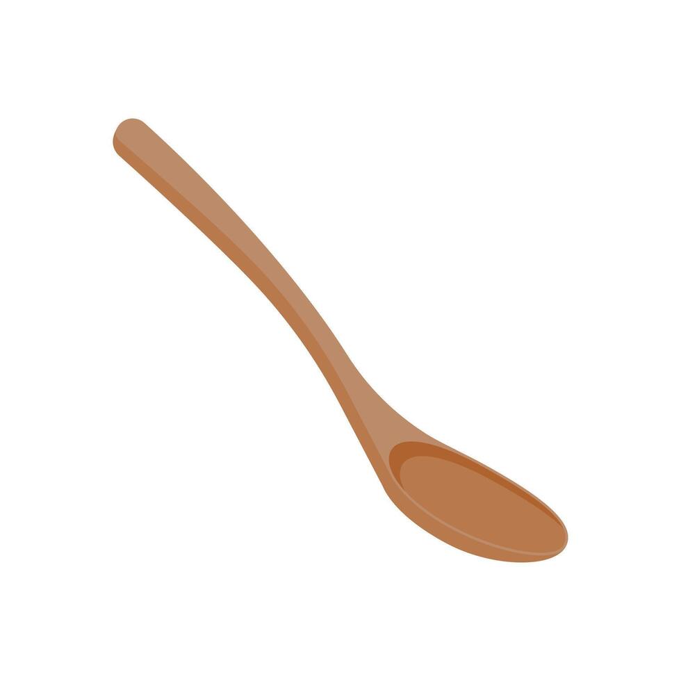 Wooden Spoon Flat Icon, illustration vector