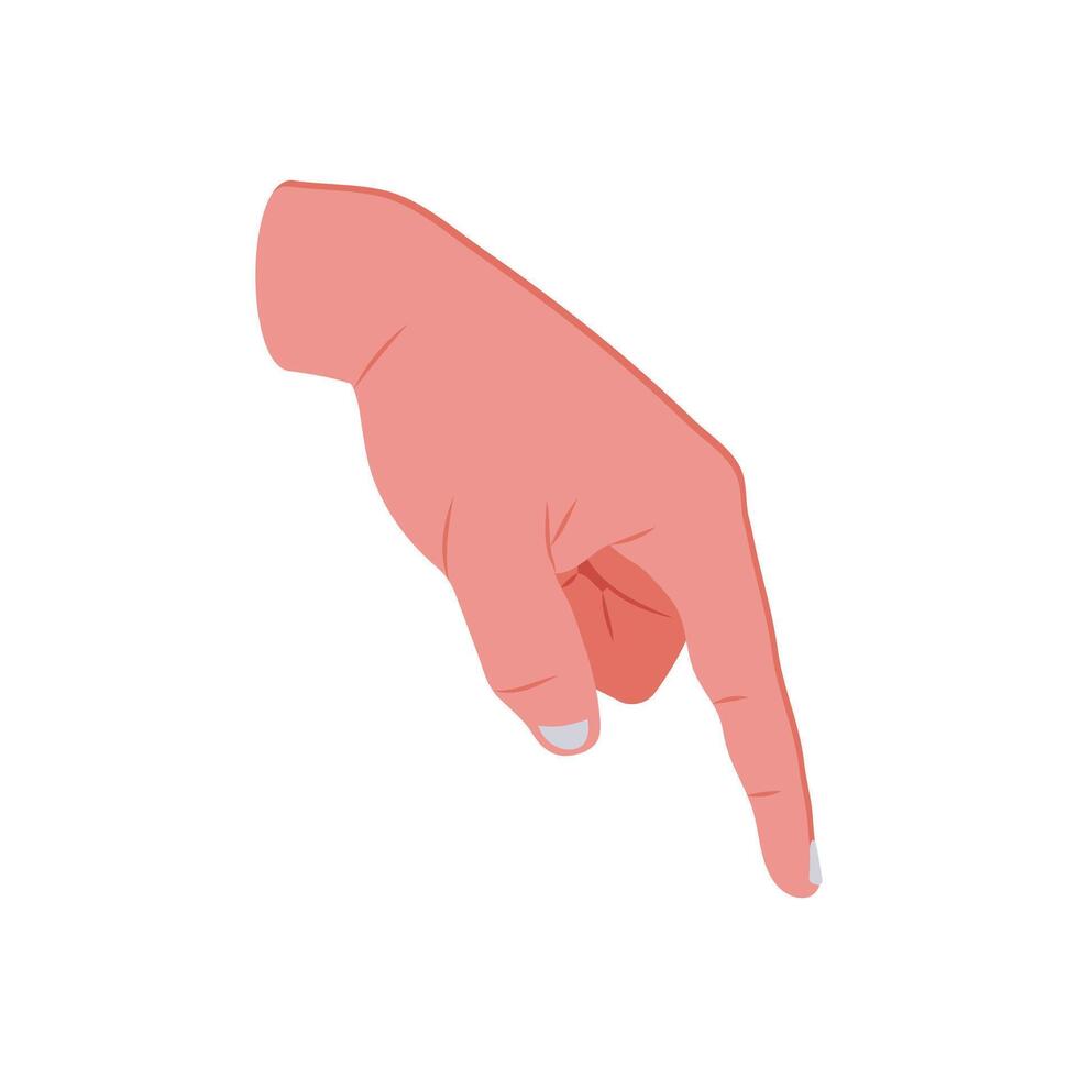 Pointing Down Hand Gesture Icon, illustration vector