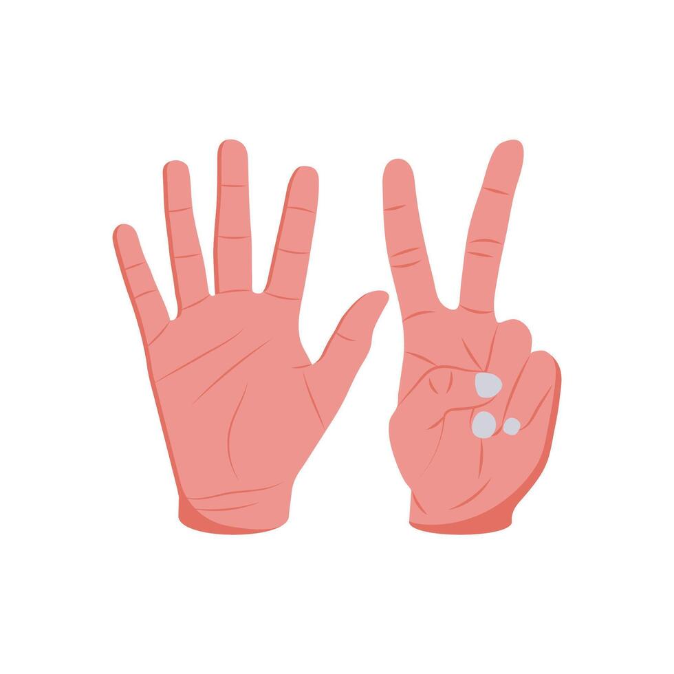 Seven Hand Gesture Icon, illustration vector